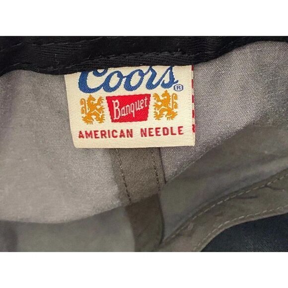 American Needle Coors Banquet Beer Dad Baseball SnapBack Hat Grey Adjustable - Picture 7 of 8